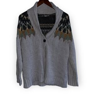 Women's Coldwater Creek Grey Knit Cardigan Sweater
